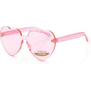 Oversized Heart Rimless Sunglasses for Women